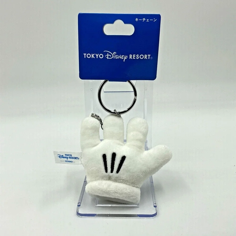 Disney Mickey Mouse  Mini Hand Glove Shape Keychain Disneyland Japan